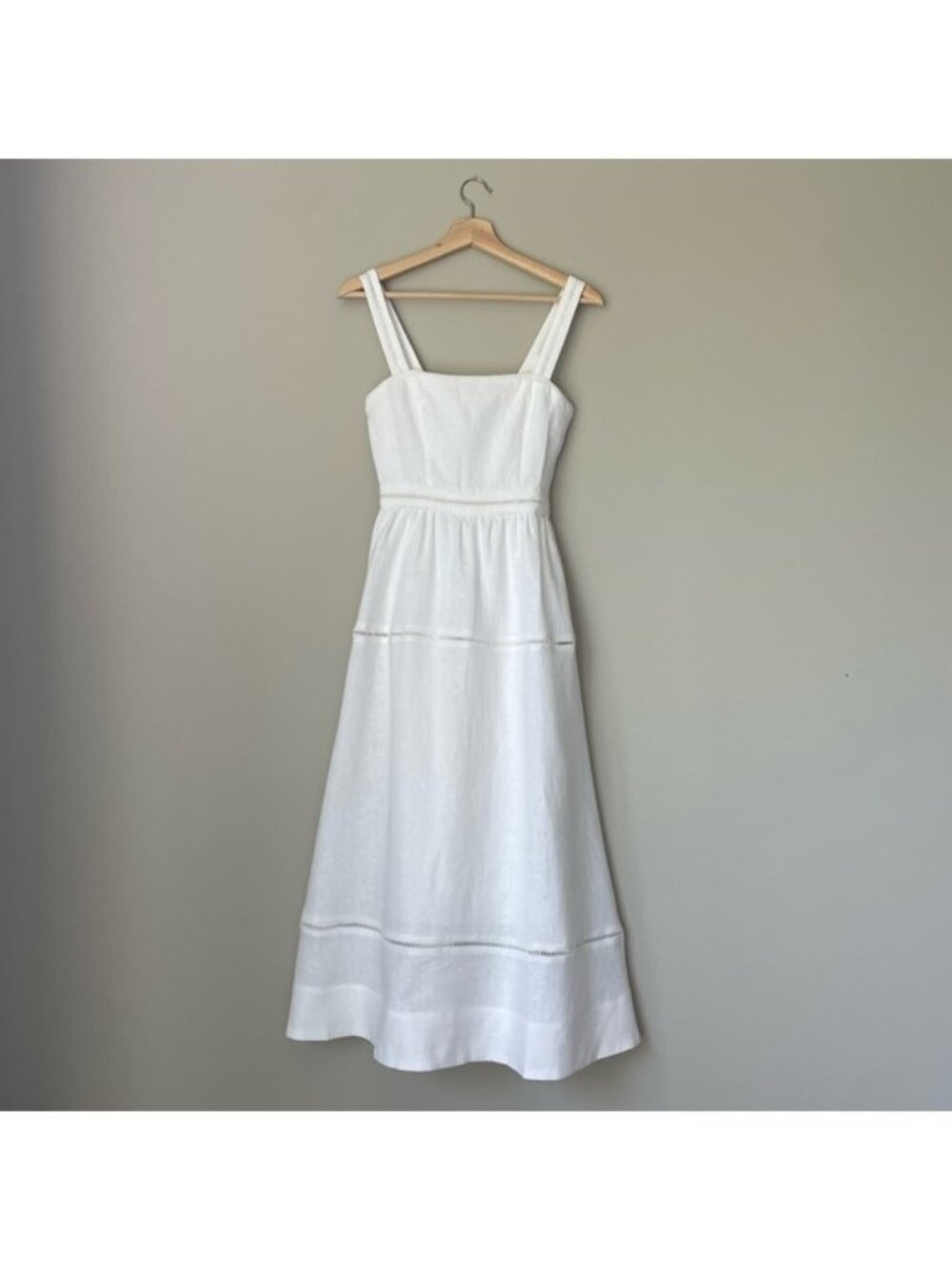 NEW Reformation Everett Linen Midi Dress White | US 6 UK 10 - Picture 7 of 16